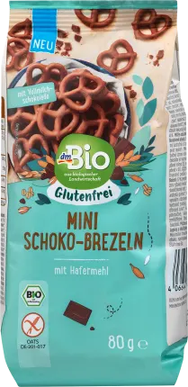 dmBio Chocolate pretzels, gluten-free, 80 g