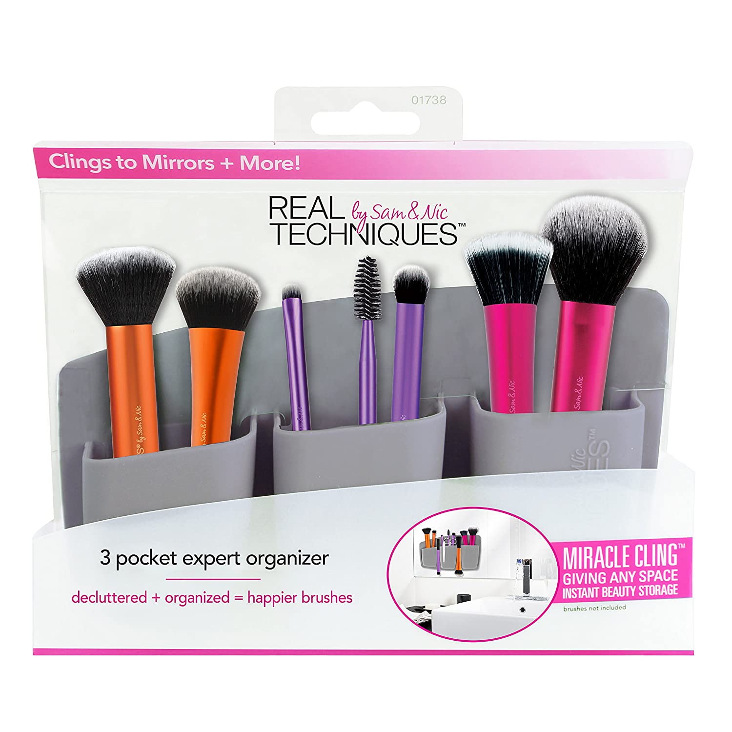 3 Pocket Expert Organiser Grey Soporte Con 3 Compartimentos Gris Real Techniques, ‎gray
