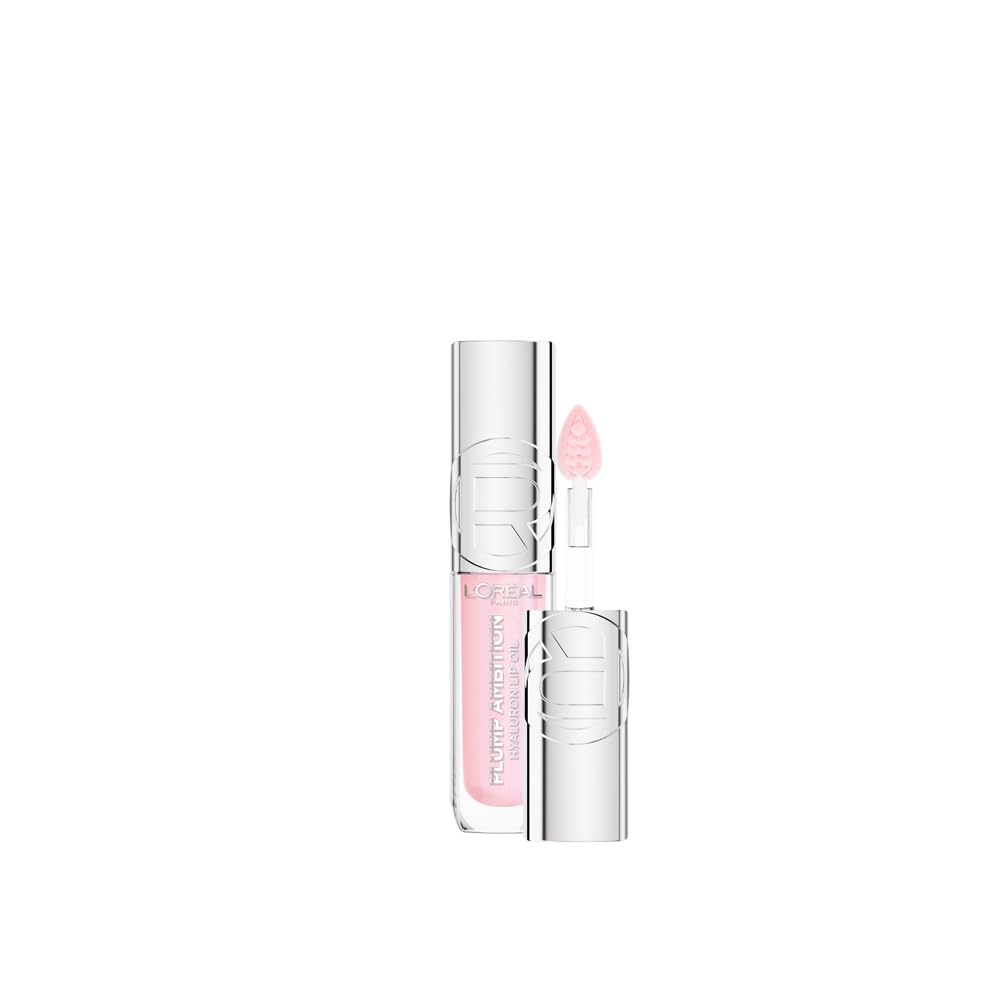 L'Oréal Paris L\'Oréal Paris Plump Ambition Lip Oil with Hyaluron, Fuller & Smoother Lips without Compromise, Intensive Care Feeling with Hyaluronic Acid, Up to 24H Moisture, Colour: 101 Cristal Clear, 5 ml
