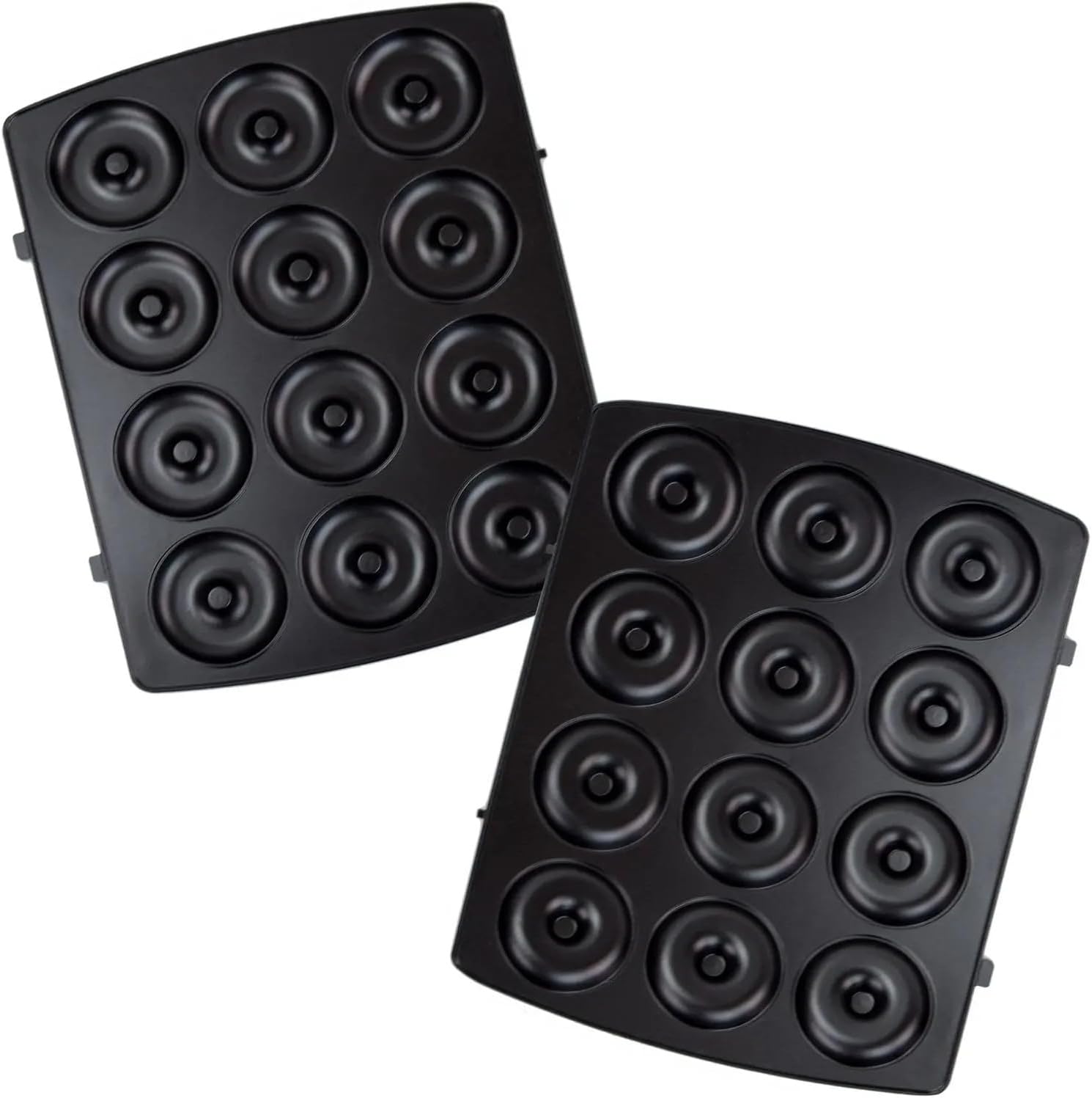 Syntrox Germany Removable plates for Multimaker ZN-2000W, non-stick coated, many possible uses, stainless steel, replacement plates, spare parts Multimaker (donut)
