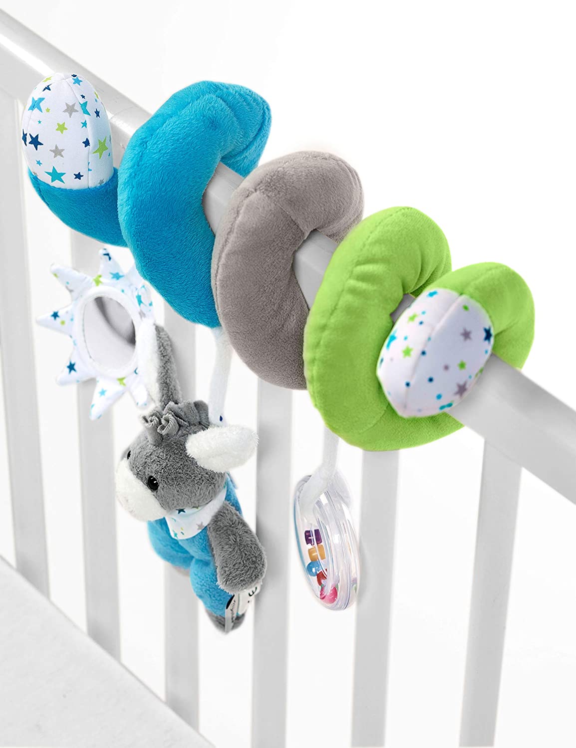 Sterntaler Erik Donkey Toy with Rattle for Babies from Birth Blue