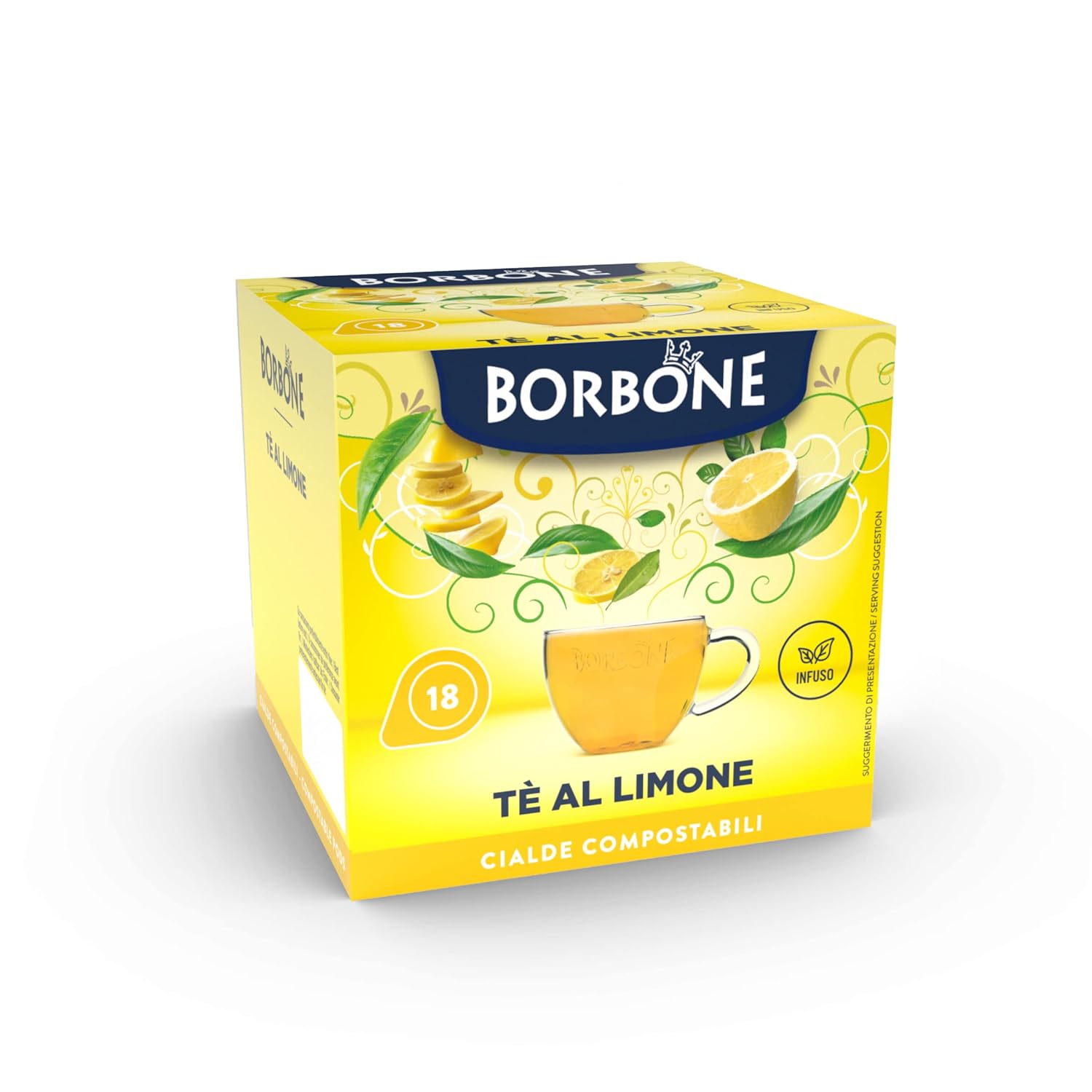 Caffè Borbone Lemon Tea - 72 Pads (4 Packs of 18) - Compatible with ESE System Paper Pads 44 mm