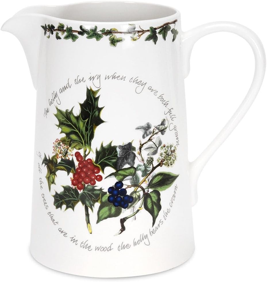 Portmeirion The Holly & Ivy Bella Pitcher, Multi-Colour, 3 Pt