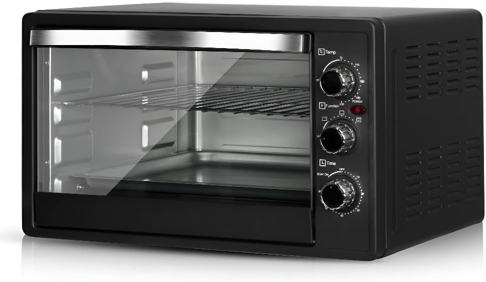 HOMEBAKE Electric Oven with Large Capacity and Viewing Window, Smart Digital Toaster for Cakes and Breakfasts, Countertop Kitchen Appliance