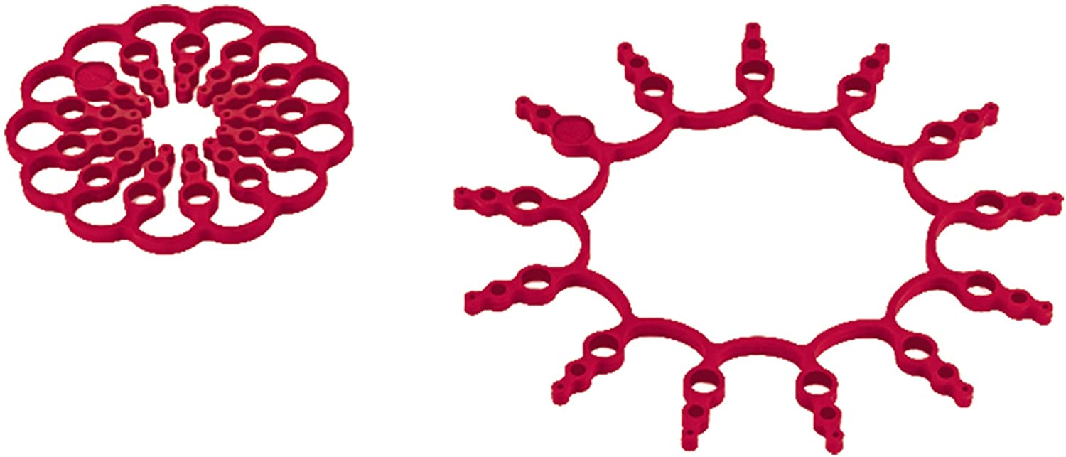 Kuhn Rikon Of Switzerland 2-Piece Silicone Pan Guard Trivet Set, Red
