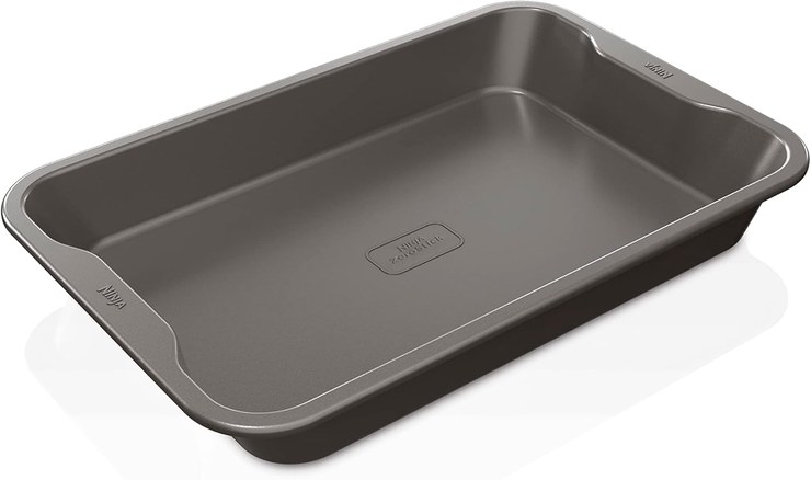 Ninja Foodi ZEROSTICK Roasting Dish 23 cm x 33 cm, Non-Stick Coating, Durable, Robust, Aluminised Steel, Gray B30613EUUK