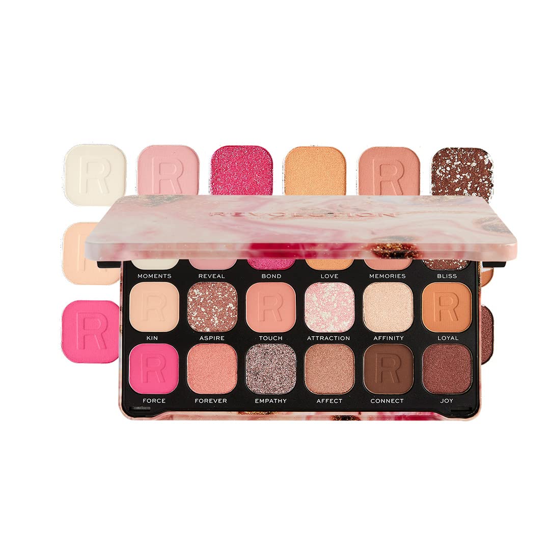 MakeUp Revolution Forever Flawless Affinity Eyeshadow Palette, 18 Shades, 19.8 g