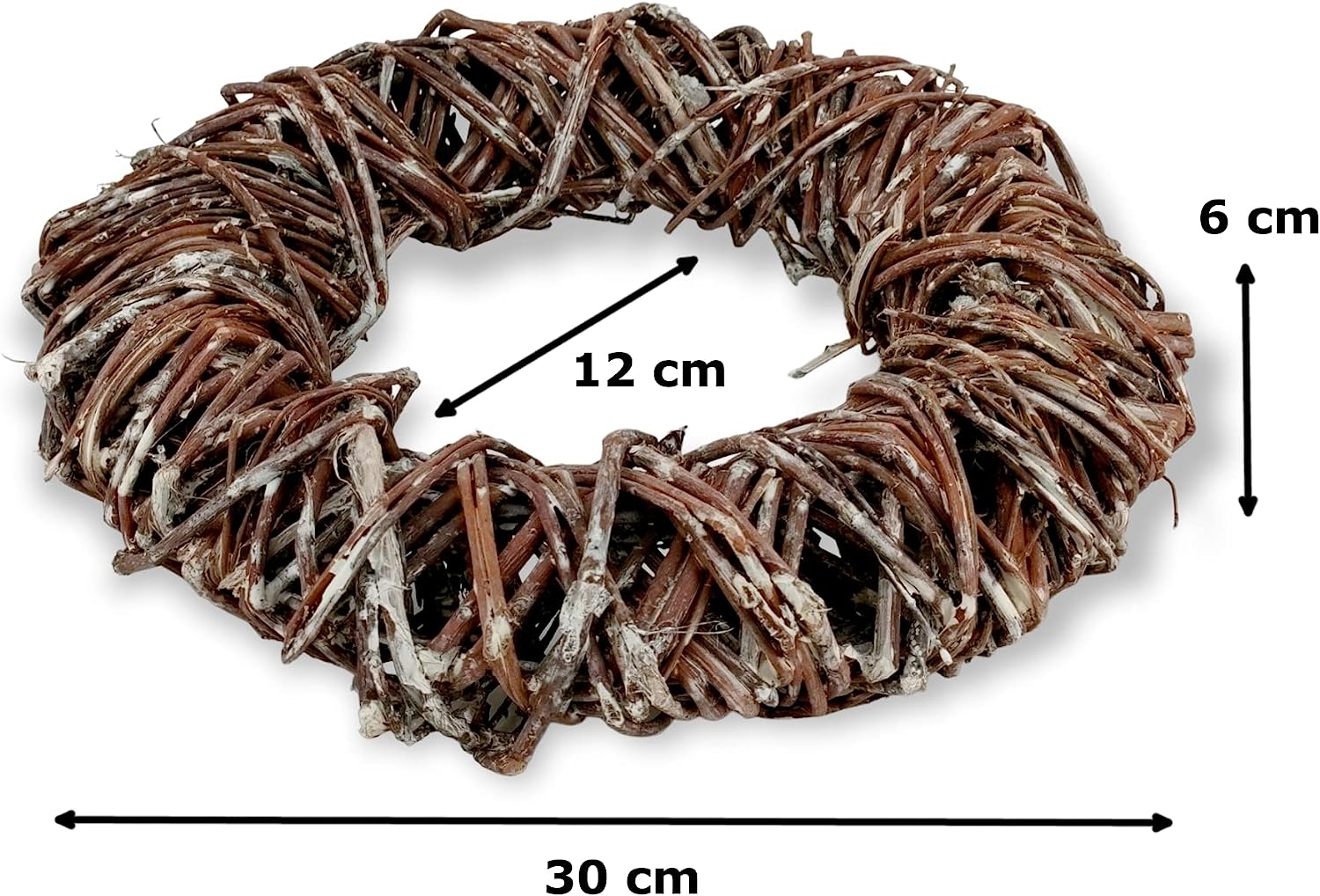 DARO DEKO Willow Wreath Grey L Diameter 30 cm