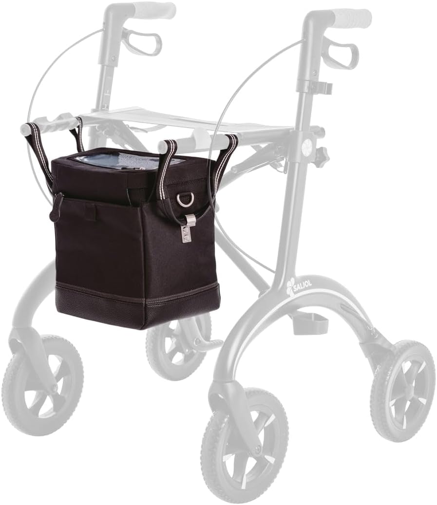 Saljol JOST Designer Rollator Bag, Accessory for Saljol All-Round and Carbon Rollator, Black