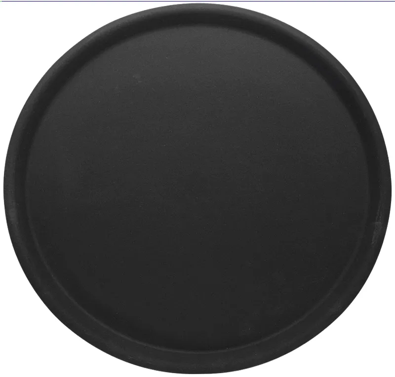 Round tray, non-slip, black, rubber-laminated, diameter: 32 cm, height: 1.5 cm
