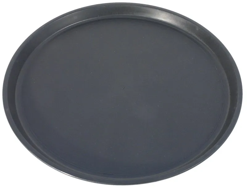 Tray, round, non-slip, black plastic, D: 40 cm, H: 2.2 cm