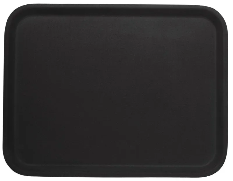Tray, non-slip, black, rubber-laminated, 61 x 43 x 1.6