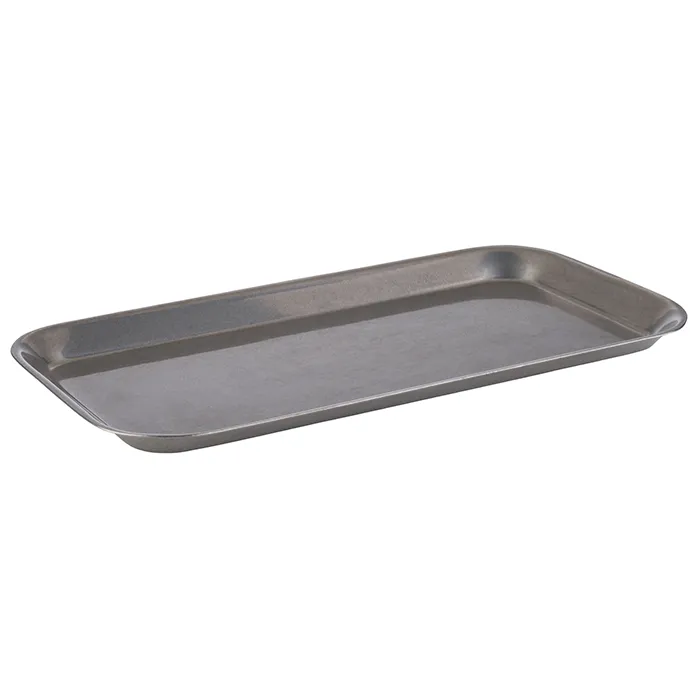 Vintage tray, 26 x 13.5 cm, H: 1.5 cm, stainless steel, anti-stainless steel look, 6 sets