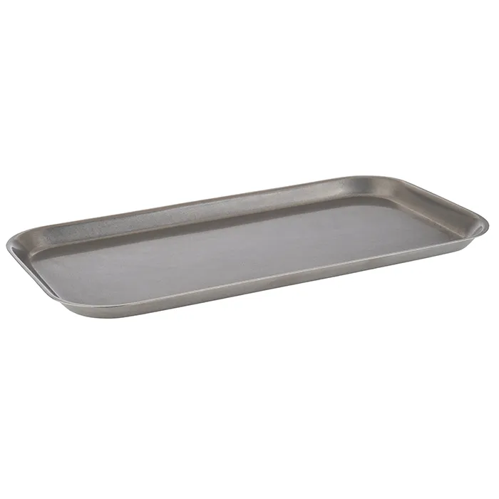 Vintage tray, 34 x 18 cm, H: 1.5 cm, stainless steel, anti-stainless steel look, 2 sets