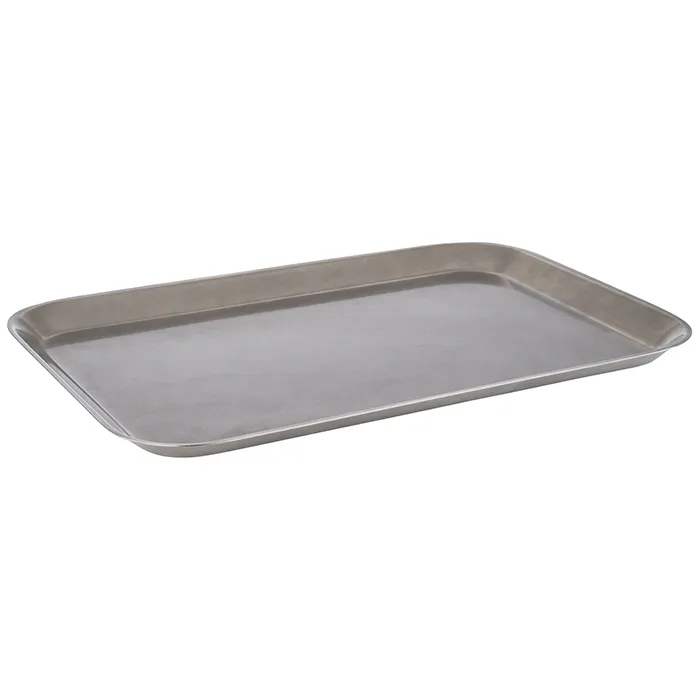 Vintage tray, 38 x 26.5 cm, H: 1.5 cm, stainless steel, anti-stainless steel look