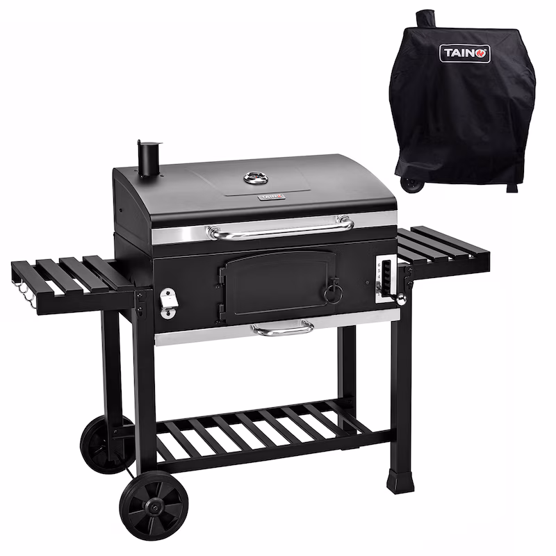 TAINO HERO XXL Set Smoker BBQ Grill Cart Charcoal Grill Smoker Oven Hood