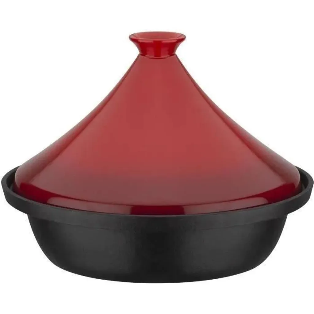 Solid cast iron tagine – GSW – 30 x 22 cm – ceramic lid – suitable for induction cooktops – red