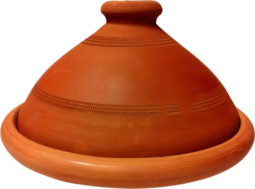 Marrakesch Orient & Mediterran Interior Tajine, original from Morocco, clay cooking pot, Tuareg Ø 30cm, for 4-5 people, hand-thrown in Marrakech, unglazed, free of harmful substances