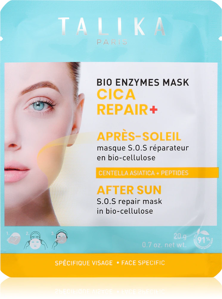Talika Bio Enzymes Cica Repair After Sun Soothing sheet mask after sunbathing