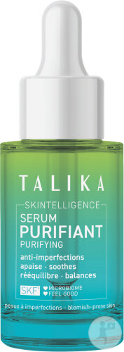 Talika Skin Intelligence Purifying Serum for Face and Skin with Irregularities, Dropper Bottle 30ml