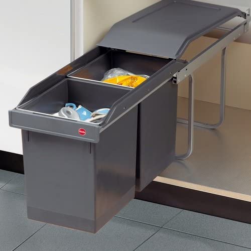 Hailo Tandem Swing 43661 Kitchen Waste Bin 2 x 15 L Partial Extension