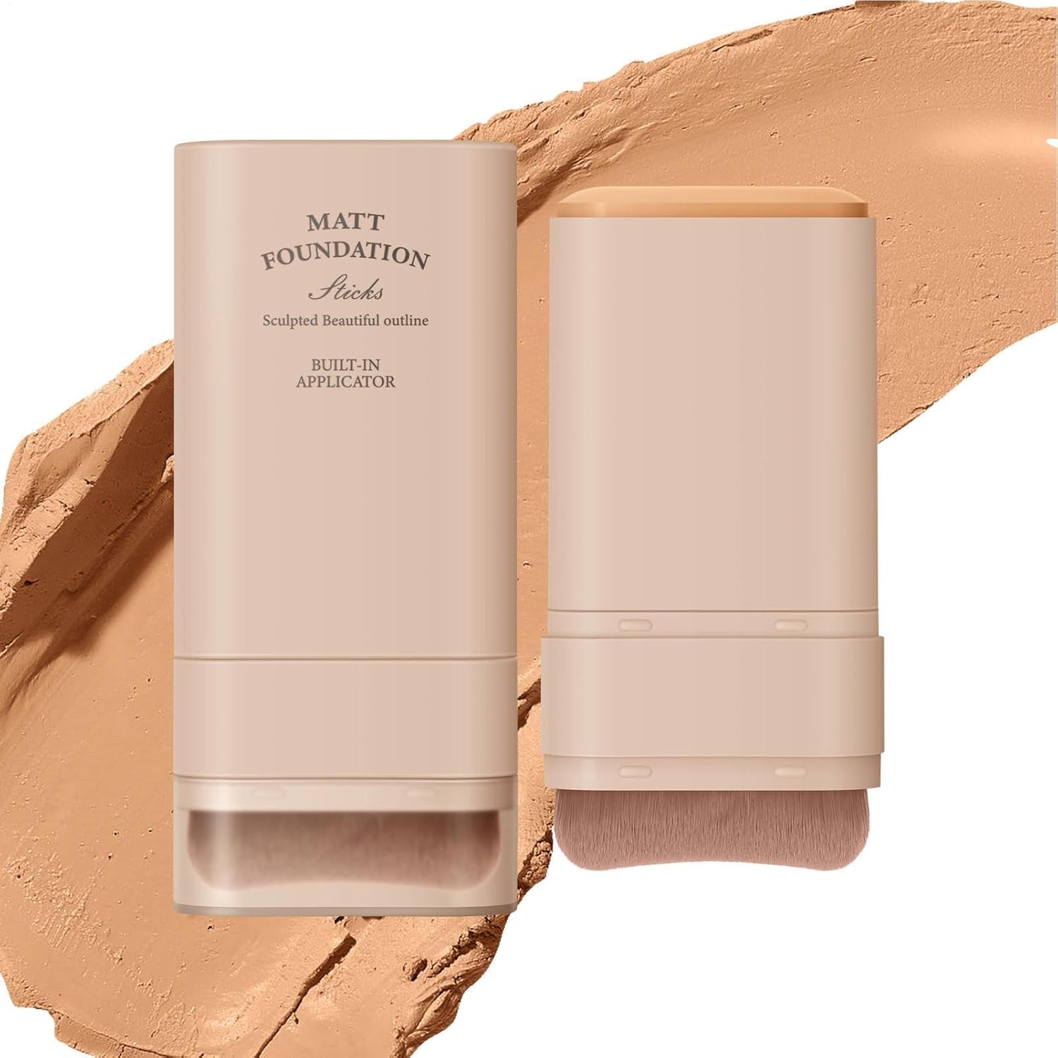 Tamoiup Derolr Foundation Stick, Multi-Purpose Makeup Foundation Stick with Brush, Pimple Concealer, Portable Foundation, Face Cosmetics for Dating, 20 g