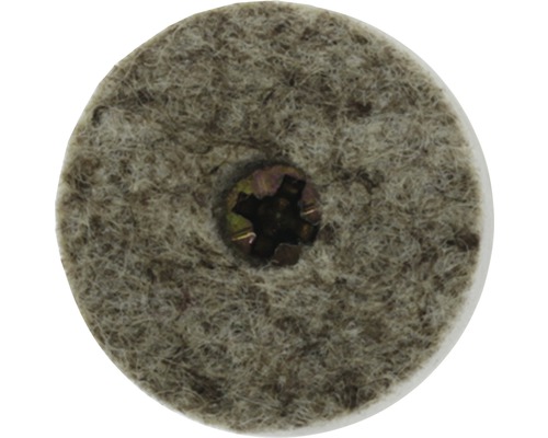 Tarrox felt gliders with screw 28 mm round brown/nickel-plated 24 pieces