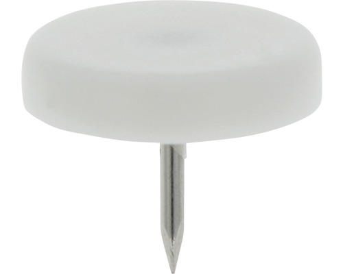 Tarrox plastic gliders with nail Ø 20 mm round white 16 pieces