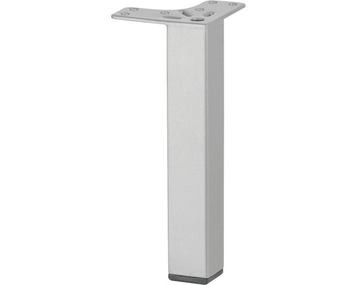 Tarrox furniture foot flush with corners 15 cm 24 x 24 mm, silver
