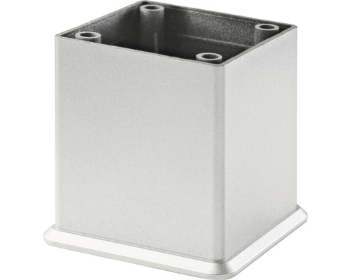 Tarrox furniture base flush with corners 50 x 45 x 45 mm, silver