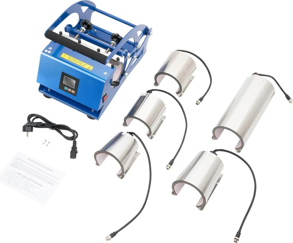 StarTech Mug press - 6-in-1 sublimation/transfer press - 600 W - Rapid heating - 0–200°C - For ceramic & glass - Blue