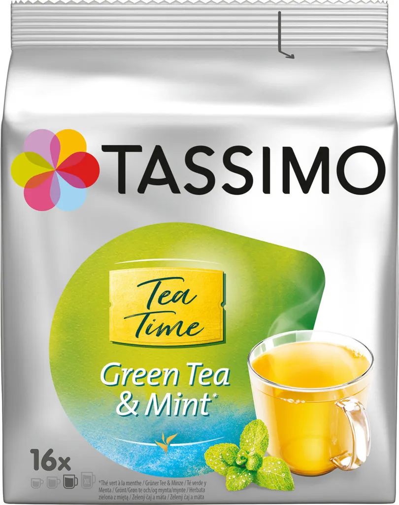TASSIMO Tea Time Green Tea Mint T Discs Tea Capsules 16 Drinks Tea Capsules