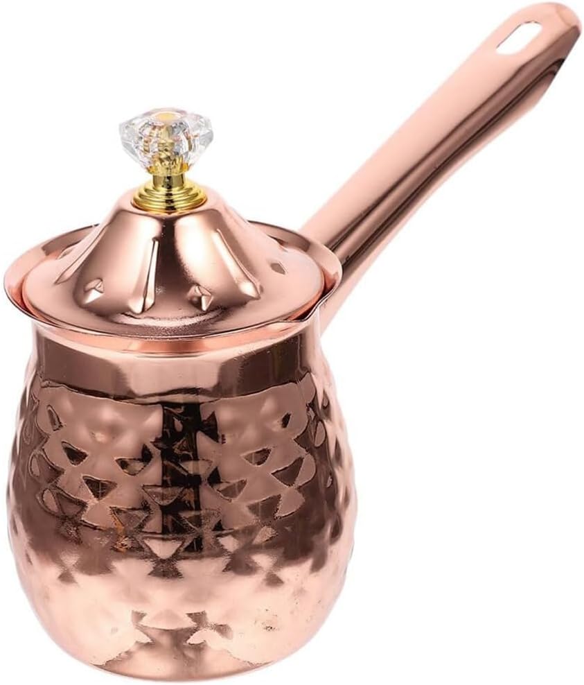 Turkish Coffee Maker, Copper Coffee Maker, Tea Maker, Milk Warmer, Hot Chocolate Cooker, Butter Melting Pot, 600ML, Rose Gold, High Quality