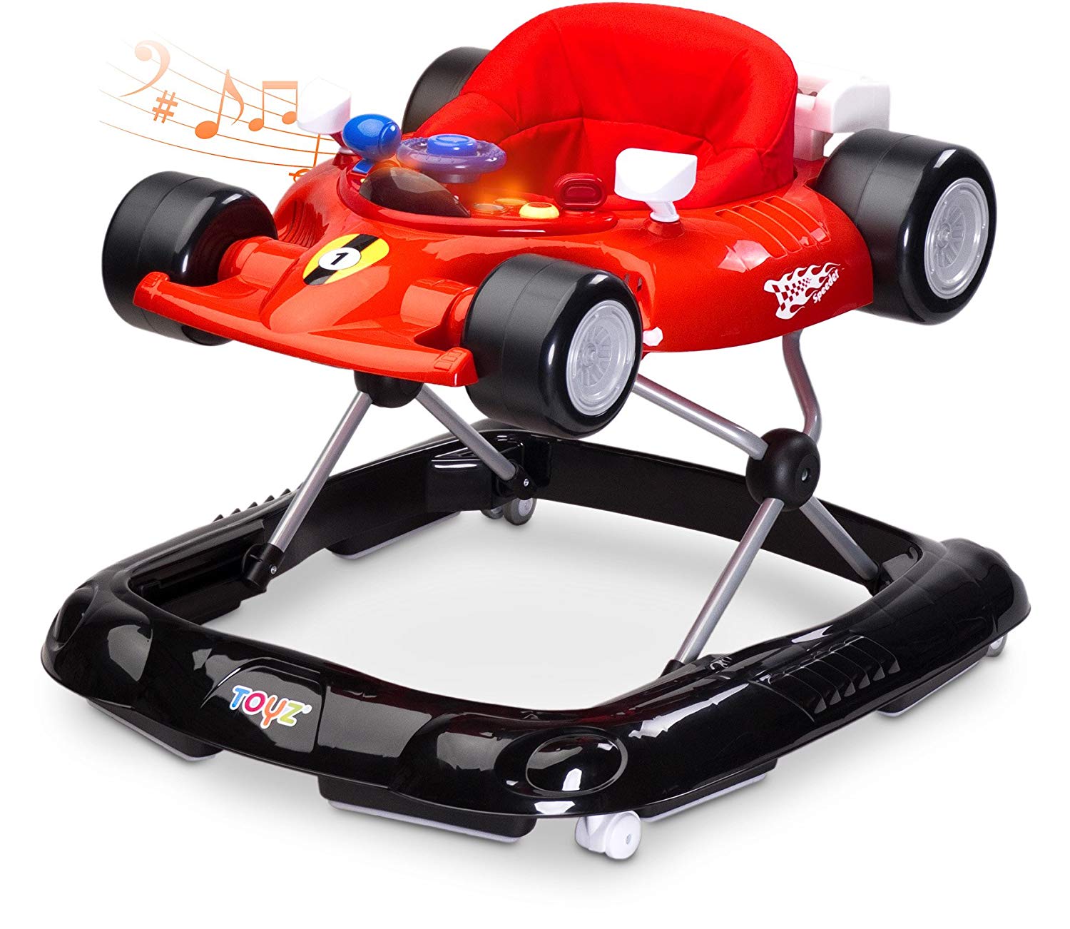 Caretero Toyz Speeder Tri Wheel Walker Walking Aid Baby Walker with Activity Centre Red