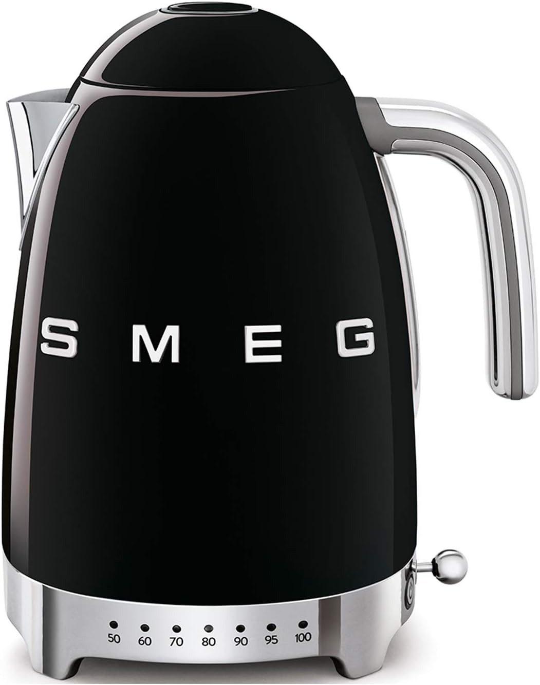 Smeg, KLF04BLEU 1.7L Adjustable Kettle with Temperature Settings, Anti-Limescale Filter, Water Level Indicator, 2400W Power Supply, Black