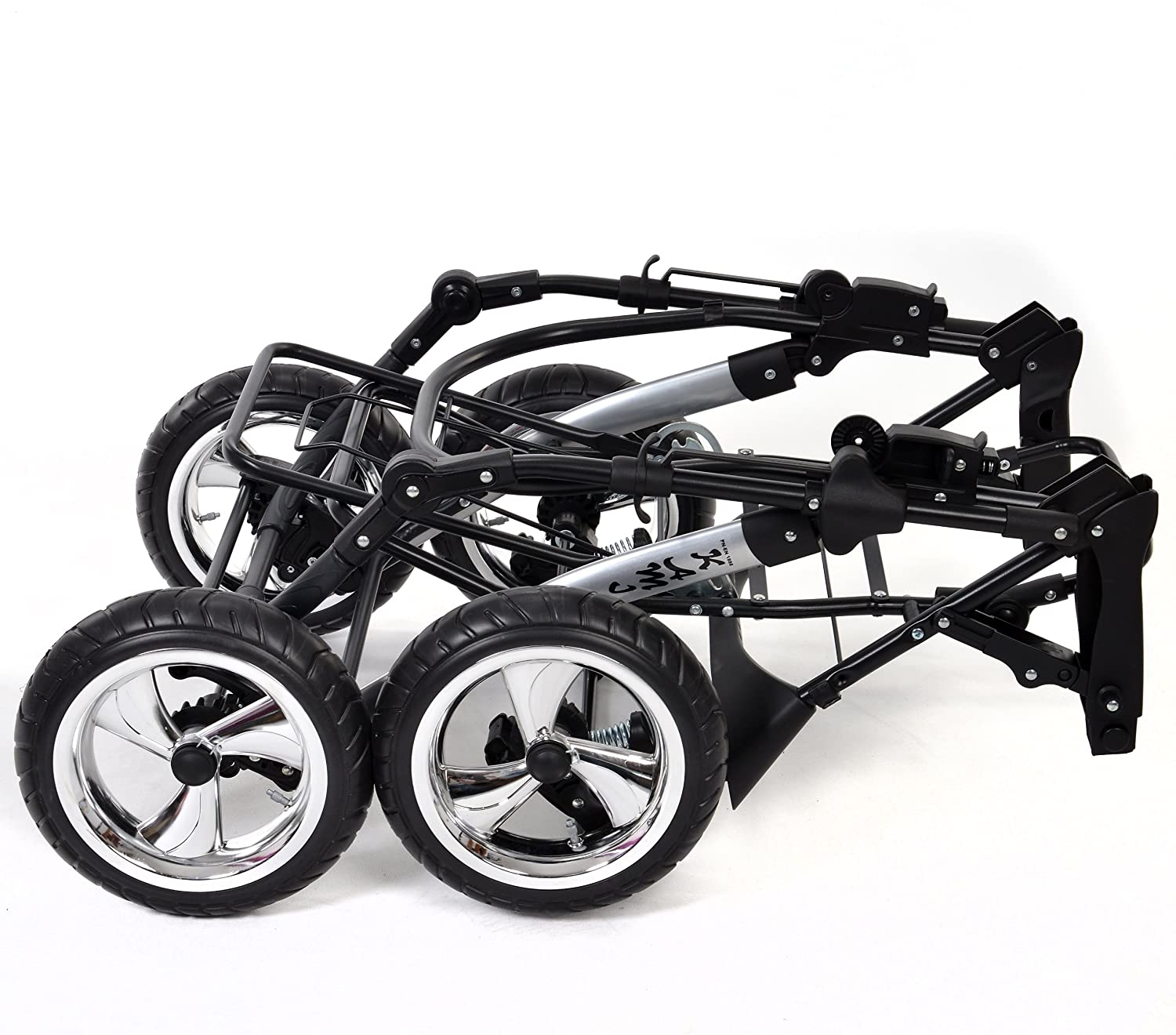 Baby Sportive Kamil, Kombikinderwagen set - incl. Kinderwagen 3 in 1 mit Zubehör, Babyschale und Sportwagen Aufsatz. System mit RÄDER NICHT SCHWENKBAR