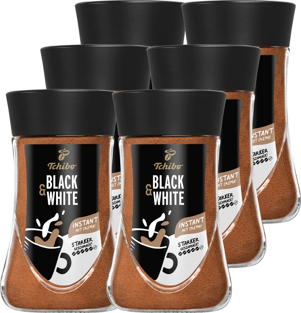 Tchibo Black&White Instant Coffee Multipack, 1080g – 6 x 180g, instant coffee, contains caffeine