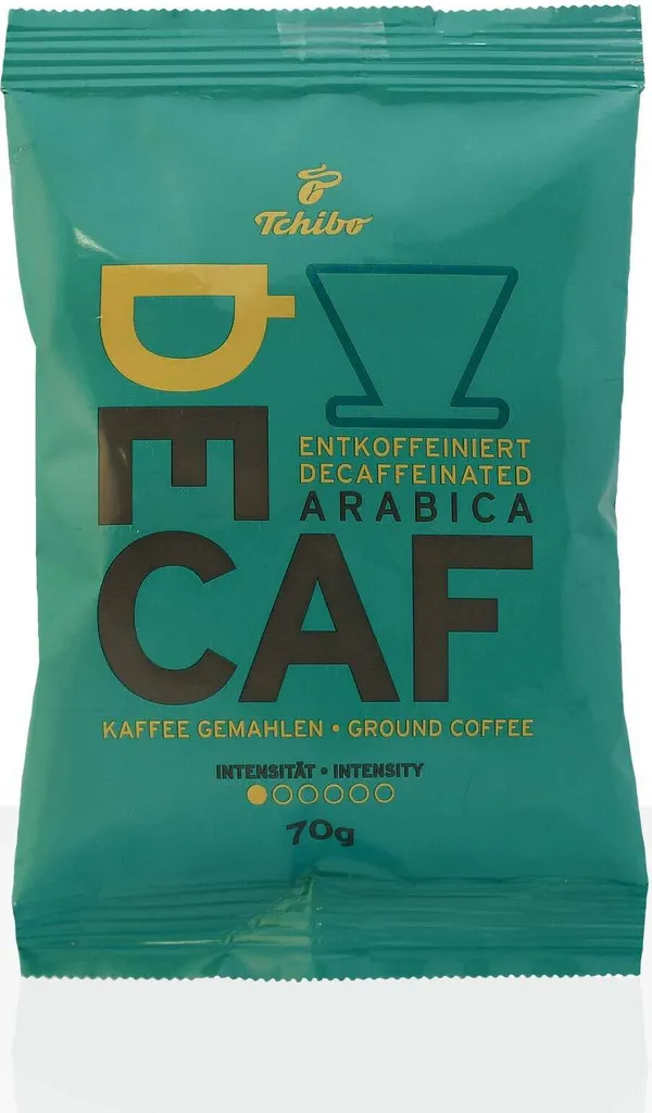 Tchibo Cafe Decaf Ground Coffee Decaffeinated - 75 x 70g Ground Coffee, Caffeine-Free Filter Coffee 5250g