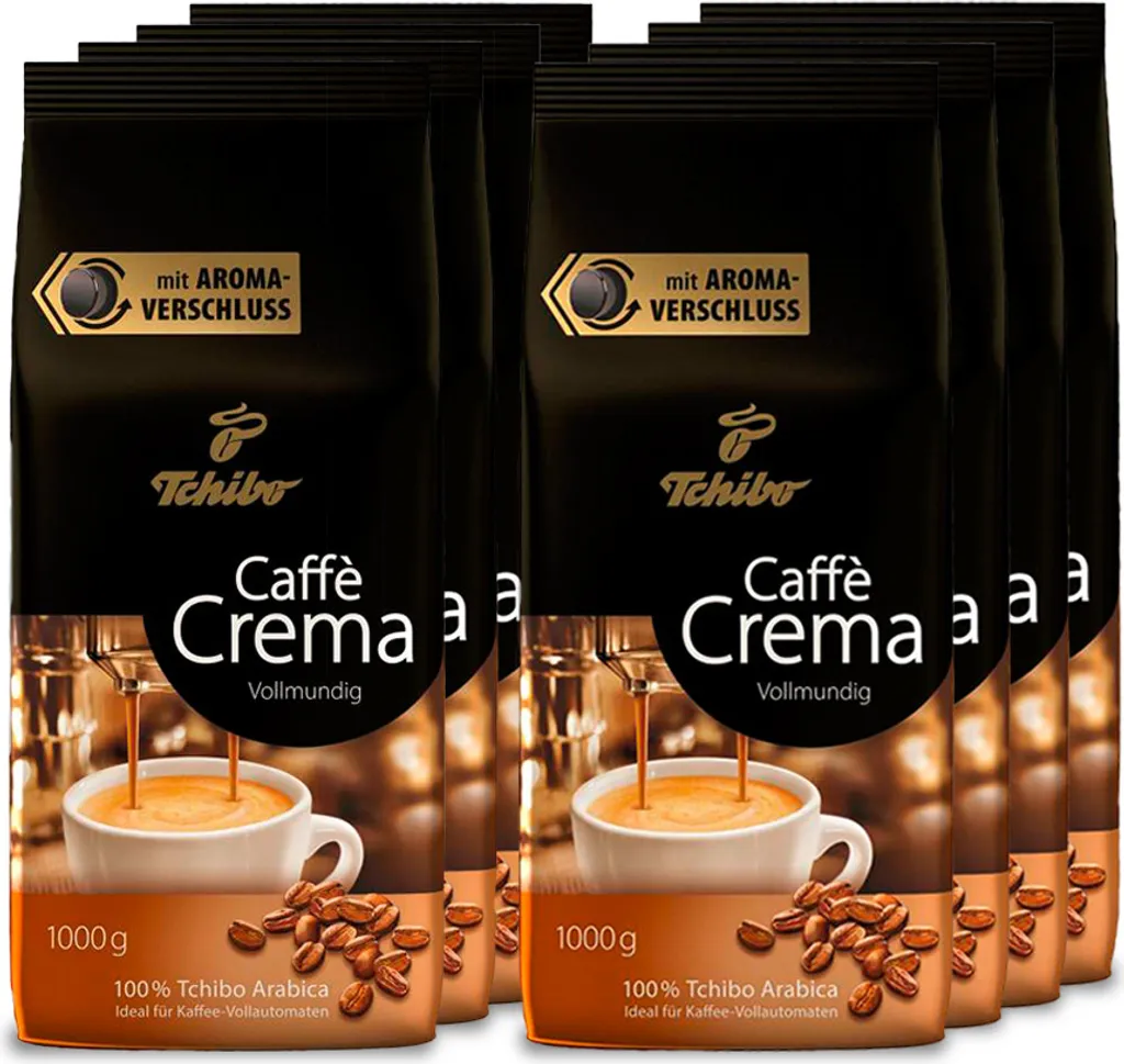 Tchibo Caffè Crema Full-bodied whole bean, 8 kg (8 x 1 kg)