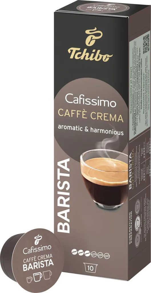 Tchibo Cafissimo Caffè Crema Barista Coffee Capsules, 10 pieces, sustainably & fairly traded 78g