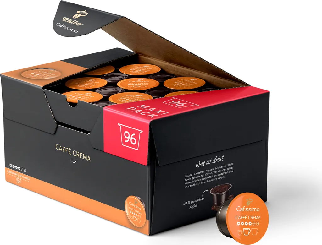 Tchibo Cafissimo Caffè Crema full-bodied capsules, 96 pieces