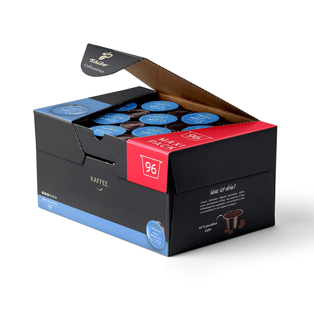 Tchibo Cafissimo Vorratsbox Kaffee Filterkaffee mild Kaffeekapseln, 96 Stück (Kaffee, mild mit sanften Röstaromen), nachhaltig & fair gehandelt