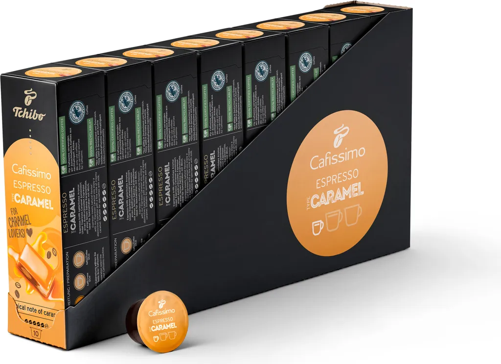 Tchibo Cafissimo Flavored Edition Espresso Caramel, 80 pieces (8 x 10 capsules)
