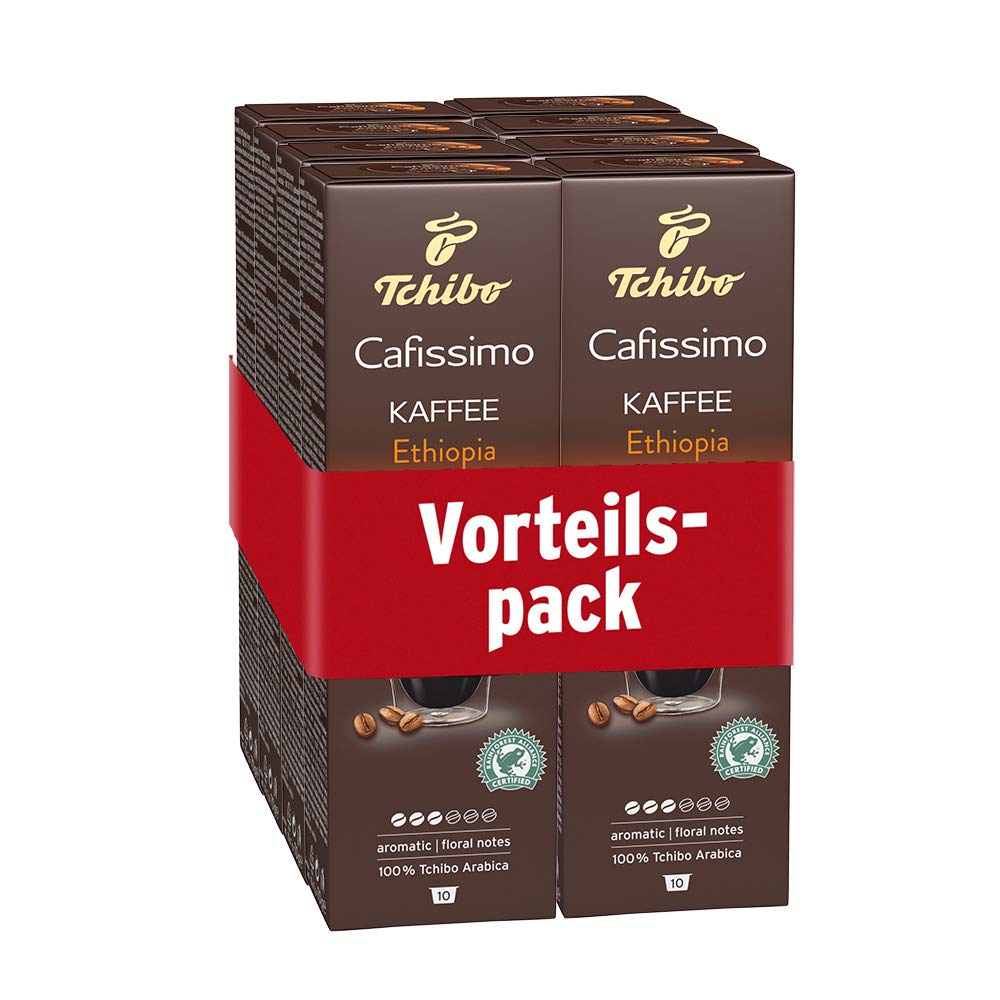 Tchibo Cafissimo Kaffee Ethiopia Kapseln, 80 Stück (8 x 10 Kapseln)