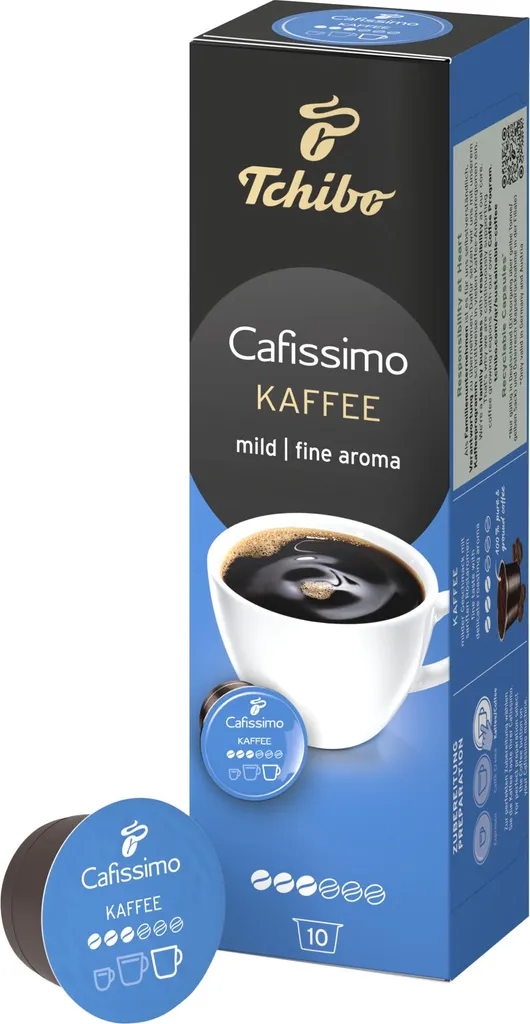 Tchibo Cafissimo Coffee Filter Coffee Mild Coffee Capsules, 10 pieces (mild coffee with gentle roasted aromas), sustainably & fairly traded 65g
