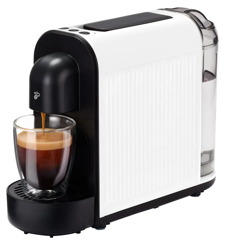 Tchibo Cafissimo NOW Coffee Machine Capsule Machine for Caffè Crema, Espresso and Coffee | 0.67 l | 1250 Watts | 11.4 x 33.7 x 23.5 cm | White