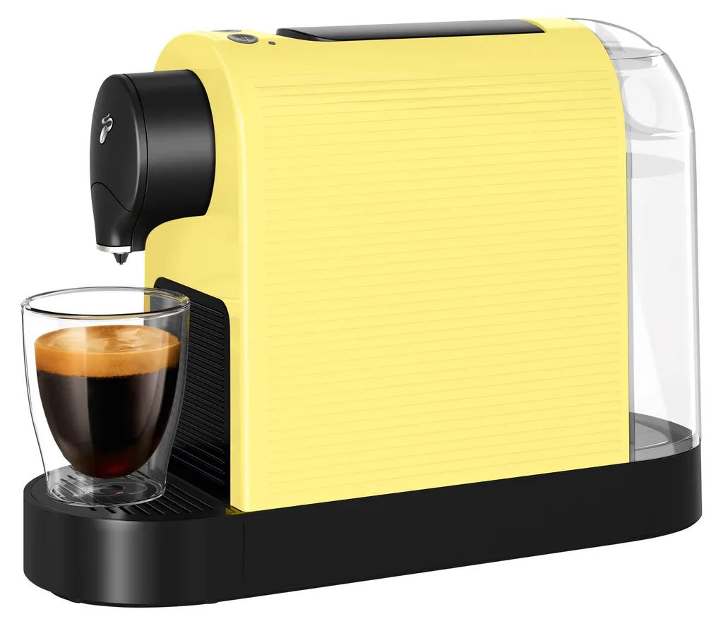 Tchibo Cafissimo "Pure plus" Coffee Machine Capsule Machine for Caffè Crema, Espresso and Coffee | 0.8l | 1250 Watts | 11.9 x 33.7 x 24 cm | Limited Edition Lemon Splash