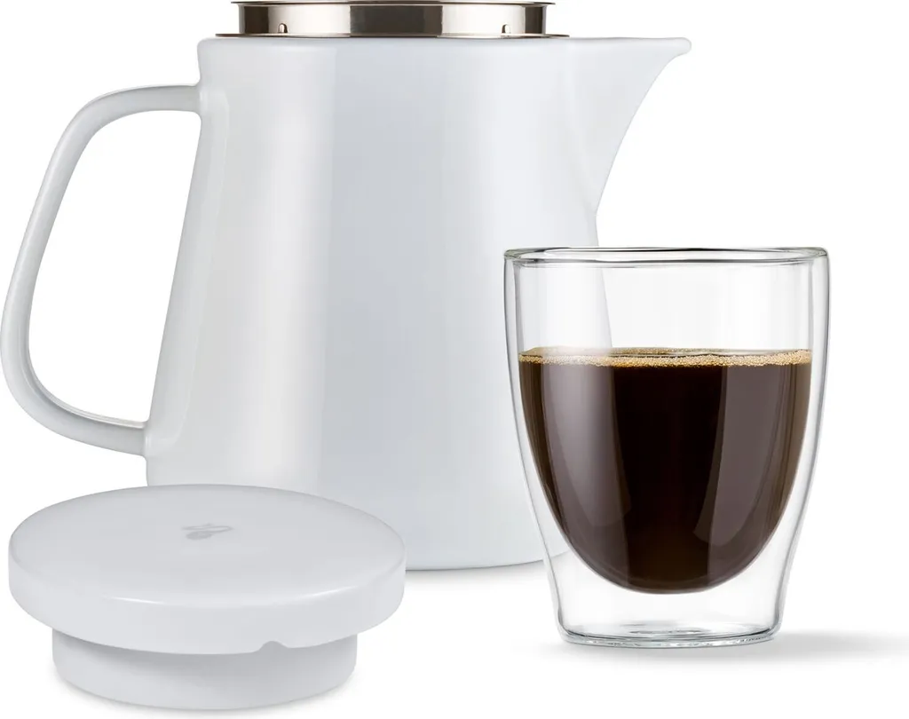 Tchibo coffee maker, stainless steel permanent filter, dishwasher safe, ceramic, white