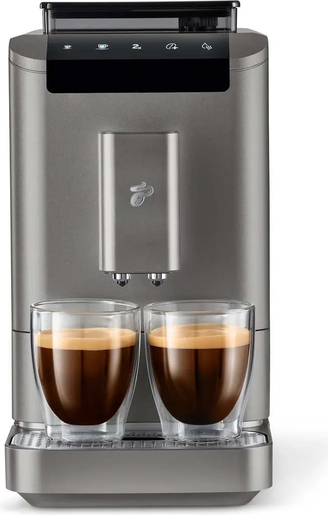 Tchibo Esperto2 Caffè 2.0 fully automatic coffee machine for Caffè Crema and Espresso, Titanium Silver