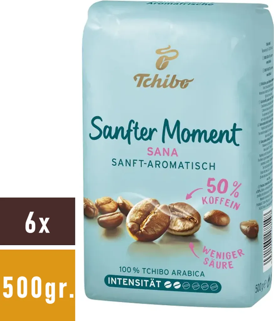 Tchibo Sana Gentle Moment 50% decaffeinated 6x500g beans 3000g